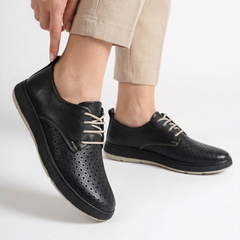 Pantofi piele naturala Calida Black