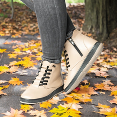 Ghete casual dama cu fermoar Vision din piele naturala Helsinki