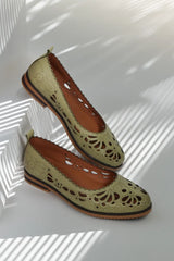 Balerini piele naturala Teresa 2 Avocado image 0