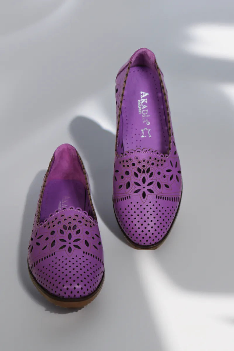 Balerini piele naturala Teresa Mov image 2