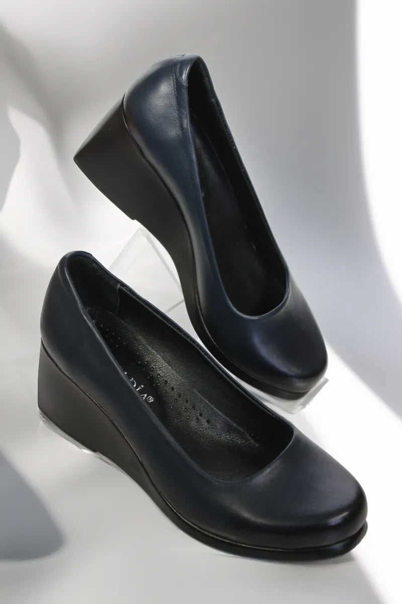 Pantofi piele naturala Dafne Bleumarin image 1