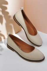 Balerini piele naturala Paula Bej image 1