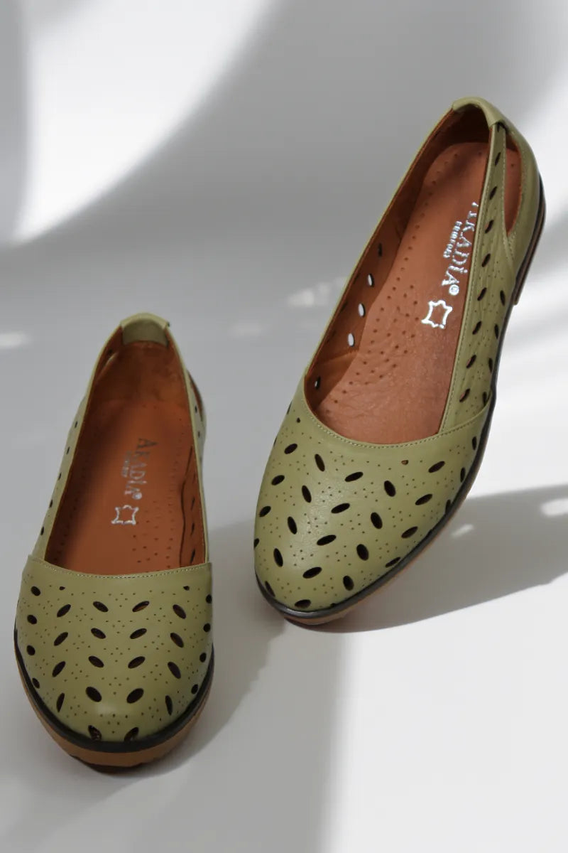 Balerini piele naturala Cariba Avocado image 3