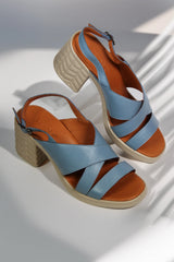 Sandale piele naturala Nacar Albastru image 1