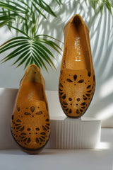 Balerini piele naturala Teresa 2 Galben Mustar image 3