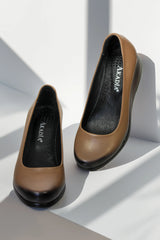 Pantofi piele naturala Dafne Kaki image 3