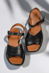 Sandale piele naturala Olas Negru image 2