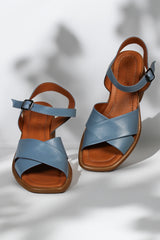 Sandale piele naturala Olas Albastru image 3