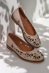 Balerini piele naturala Teresa 2 Pudra image 1