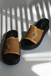 Bosphorus 3 Yellow genuine leather slippers