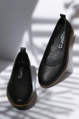 Balerini piele naturala Ediz Negru image 3