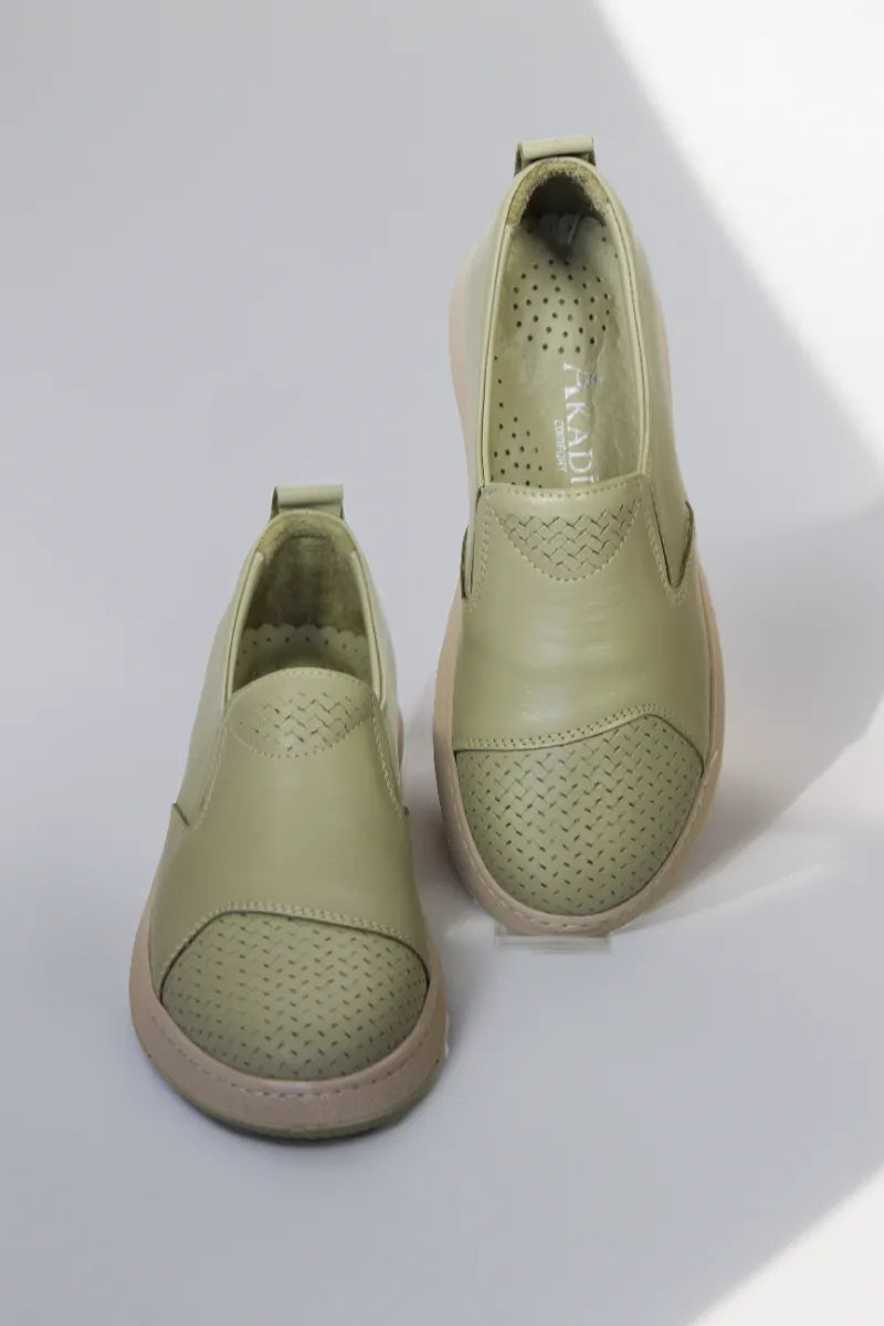 Pantofi piele naturala Debora Avocado image 2