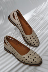 Balerini piele naturala Cariba Bej image 1