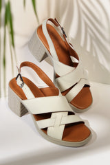 Sandale piele naturala Orion Bej image 0