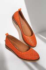 Balerini piele naturala Ediz Orange image 0