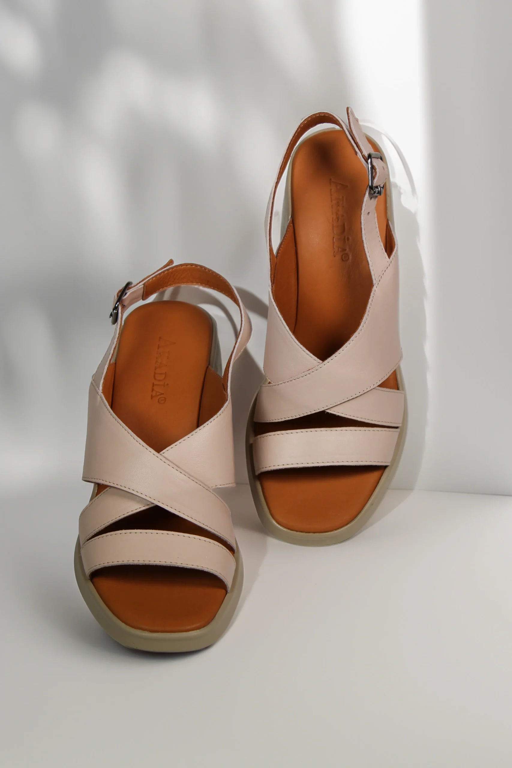 Sandale piele naturala Nacar Pudra image 2