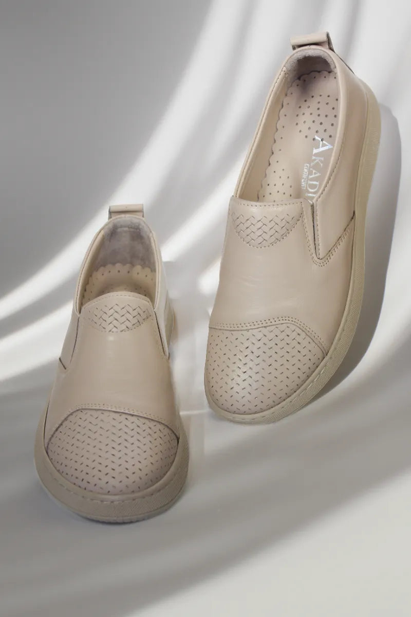 Pantofi piele naturala Debora Bej image 3