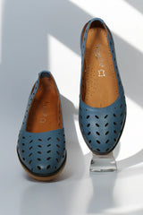 Balerini piele naturala Cariba Albastra image 2