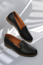 Balerini piele naturala Svetlana Neagra image 0