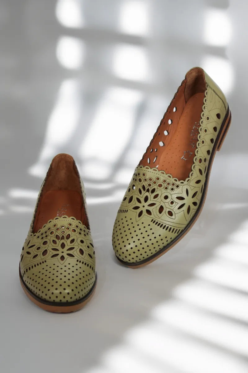 Balerini piele naturala Teresa Avocado image 3