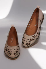 Balerini piele naturala Teresa 2 Pudra image 3