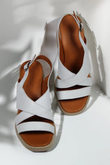 Sandale piele naturala Calora Alba image 2