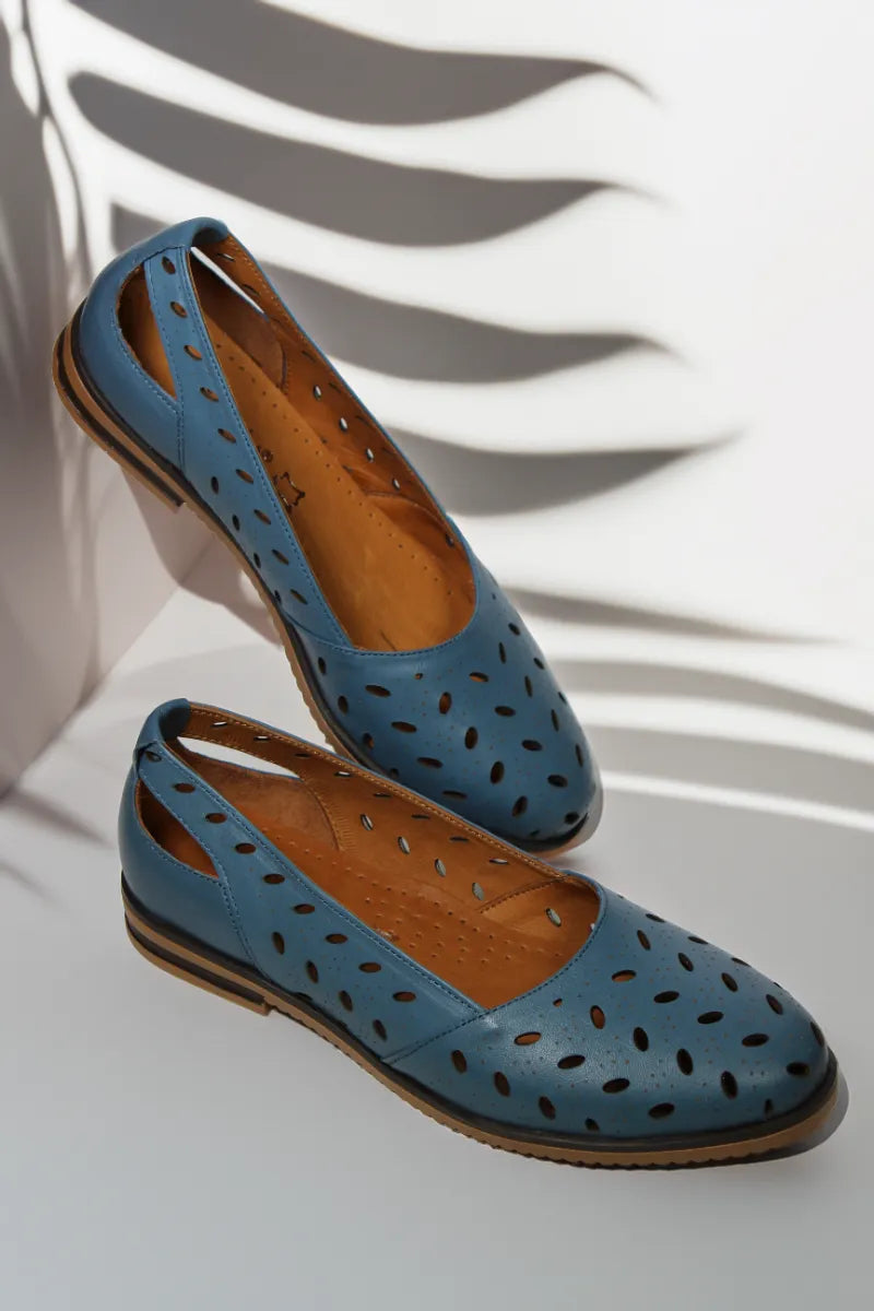 Balerini piele naturala Cariba Albastra image 1