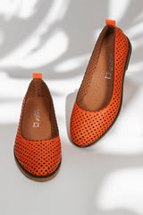 Balerini piele naturala Ediz Orange image 3