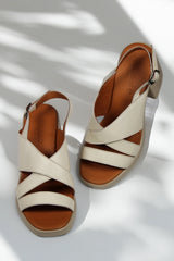 Sandale piele naturala Calora Bej image 1