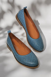 Balerini piele naturala Ediz Albastru image 0