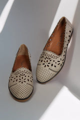 Balerini piele naturala Teresa Bej image 3