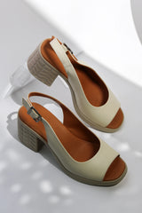 Sandale piele naturala Azura Bej image 1