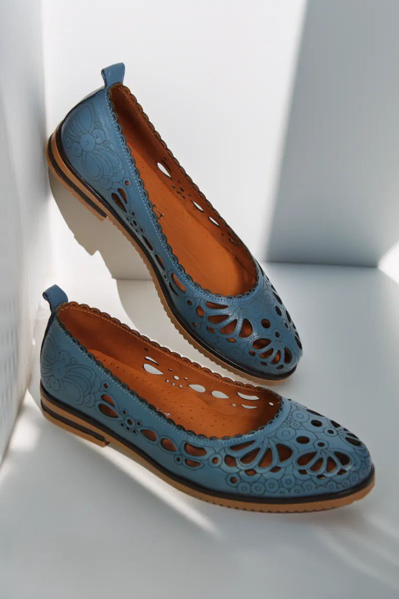 Balerini piele naturala Teresa 2 Albastru image 0