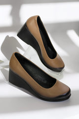 Pantofi piele naturala Dafne Kaki image 1