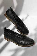 Balerini piele naturala Ediz Negru image 1