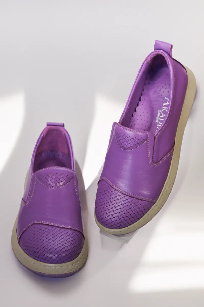 Pantofi piele naturala Debora Mov image 3