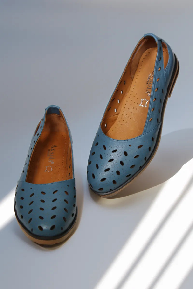 Balerini piele naturala Cariba Albastra image 3