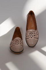 Balerini piele naturala Teresa Pudra image 2