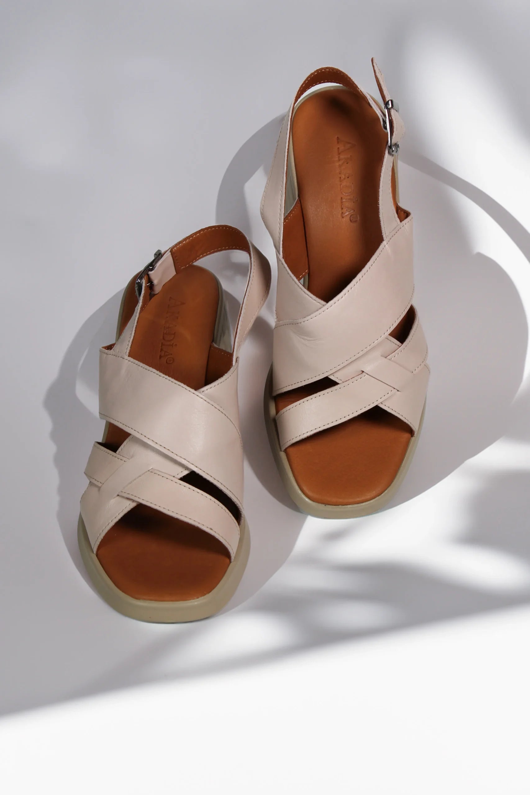 Sandale piele naturala Orion Pudra image 2