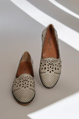 Balerini piele naturala Teresa Bej image 2