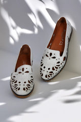 Balerini piele naturala Teresa 3 Alb image 2