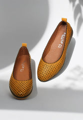 Balerini piele naturala Ediz Galben Mustar image 3