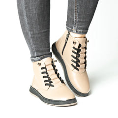 Ghete casual dama cu fermoar Vision din piele naturala Helsinki