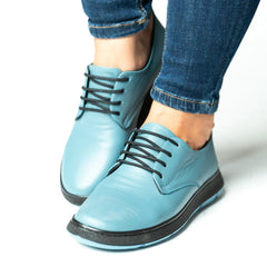 Pantofi casual dama eleganta piele naturala Colin Albastru Ciel 2025