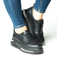 Pantofi casual dama eleganta piele naturala Athens Negru