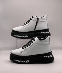 Ghete piele naturala Dare White