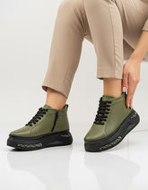 Ghete piele naturala Dare Green