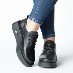 Pantofi casual dama Neagra eleganta din piele naturala Tempo