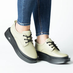 Pantofi casual dama Verde Fistic eleganta din piele naturala Tempo