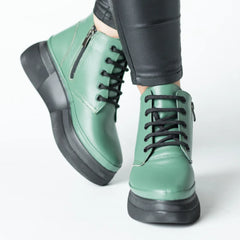 Ghete piele naturala Velora Mint Green